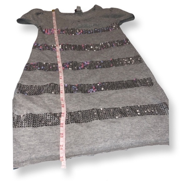 Children’s Place Girls Grey Gray Silver Sequin T Shirt Dress Girls Size 7/8 - Picture 4 of 8